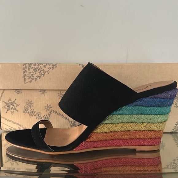 🆕 FREE PEOPLE Glorieta Rainbow Heel Espadrille Wedge Sandal Women’s size 6.5 NWT - Picture 13 of 16